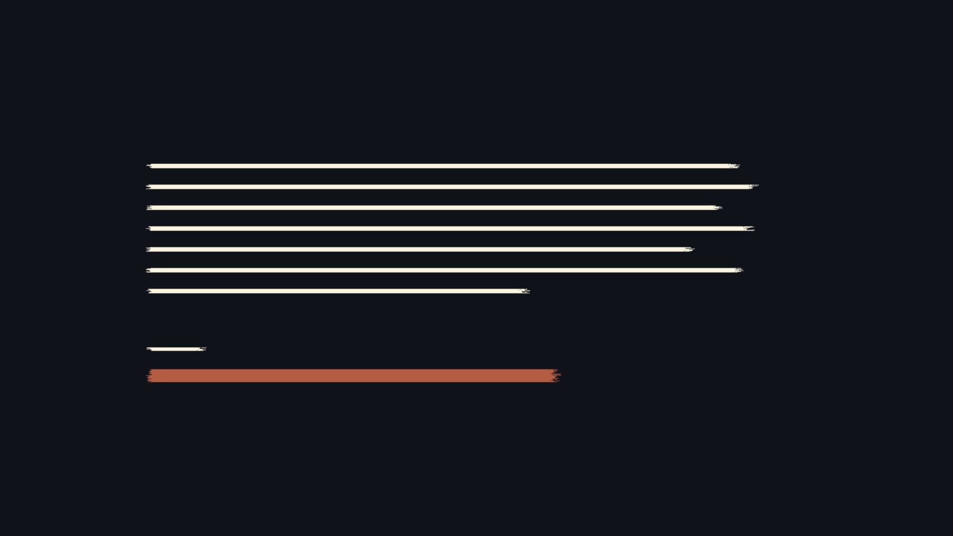 Editorial illustration of an ad placed under an AI answer, showing a stack of cream conversation lines with a clear gap beneath them and a single terracotta bar set below the gap, representing a sponsored unit shown beneath a ChatGPT response and kept separate from it